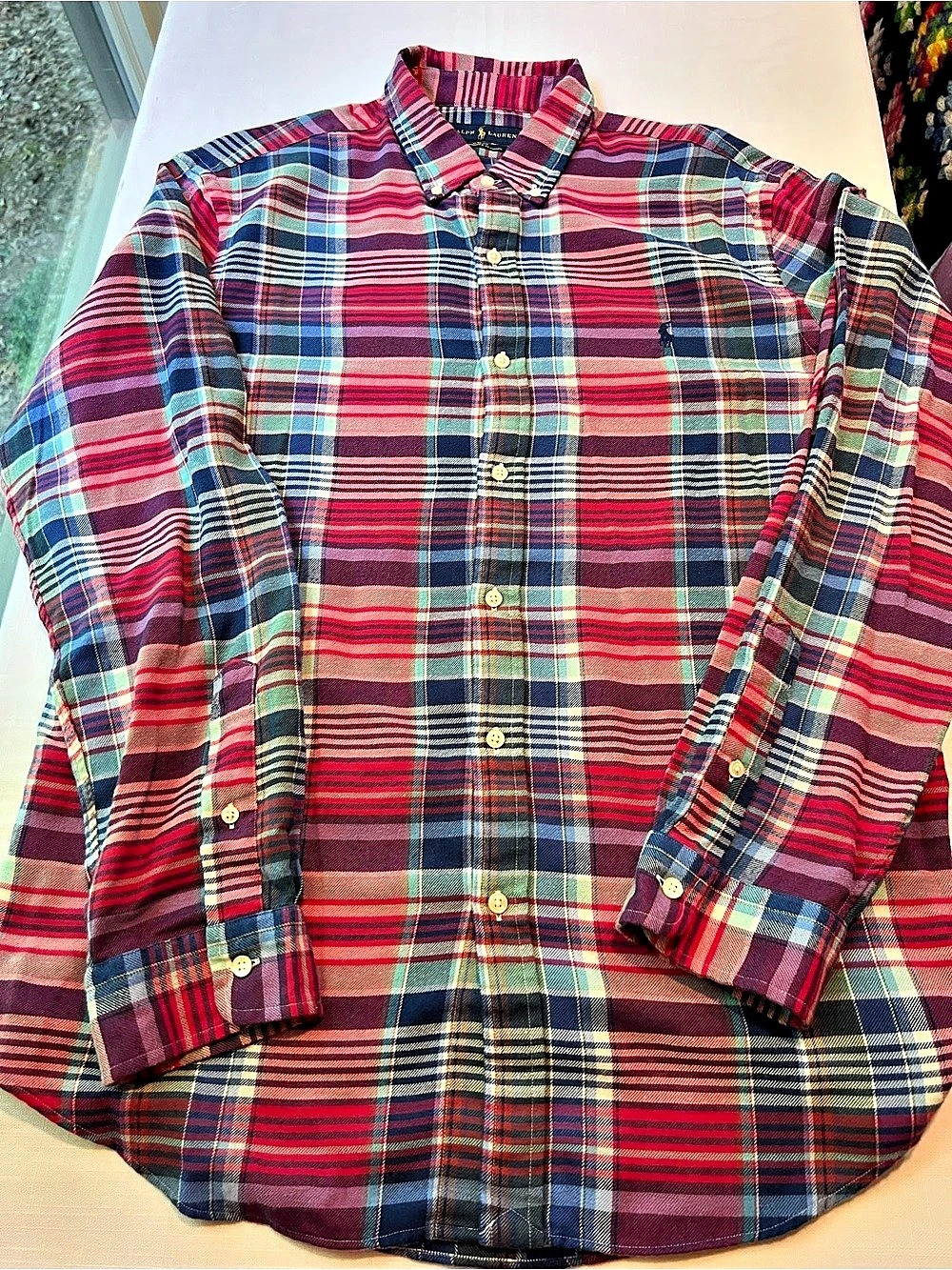 Ralph Lauren Slim Fit Performance Flannel Plaid Shirt XL